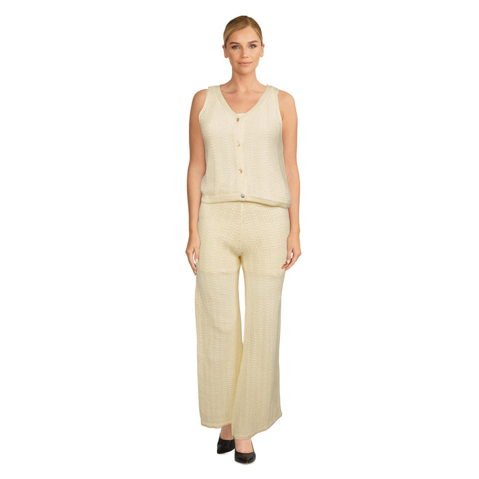 Ens. veste et pantalon en crochet lily morgan pour femmes – 2 pièces