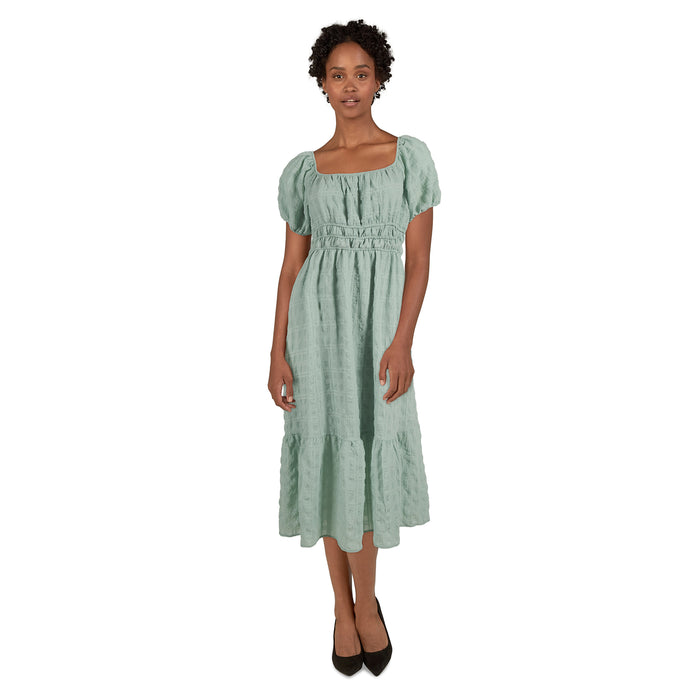 Robe mi-longue légère à manches bouffantes lily morgan pour femmes