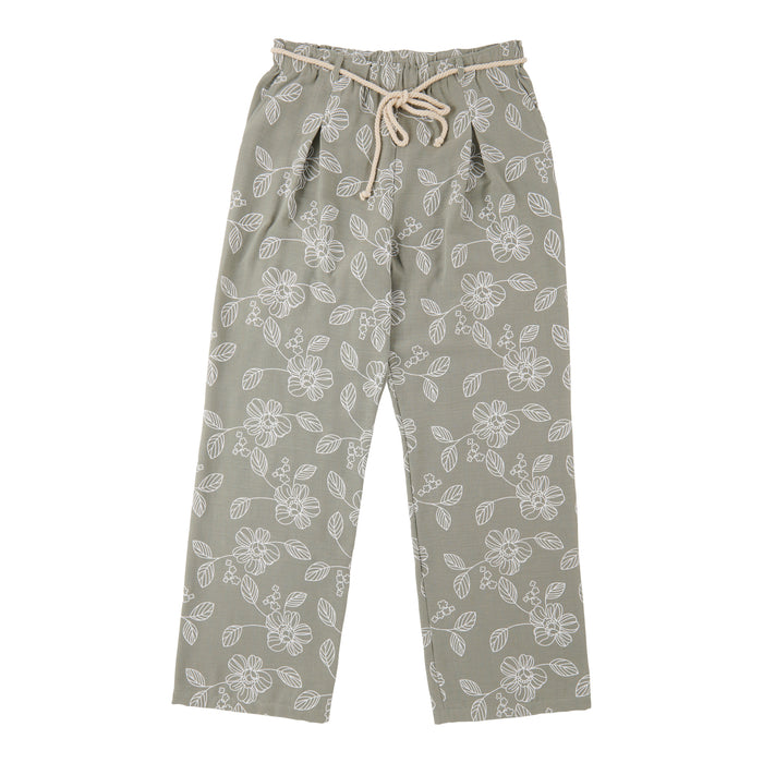 Pantalon imprimé à enfiler avec ceinture en corde à jambe large lily morgan pour femmes