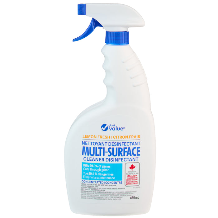 Giant Value Lemon Fresh Multi-Surface Cleaner & Disinfectant, 650 ml