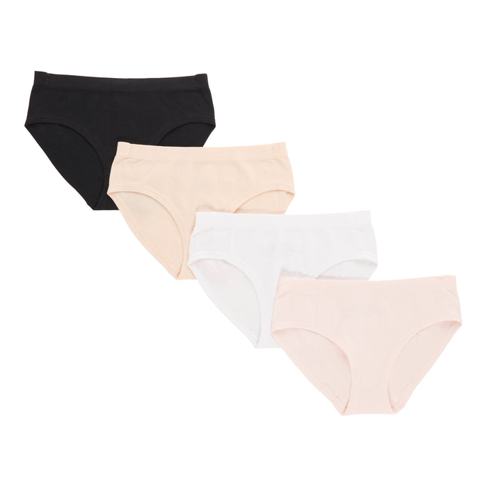 Girls' Leora Solid Hipster Underwear, 4-Pack
