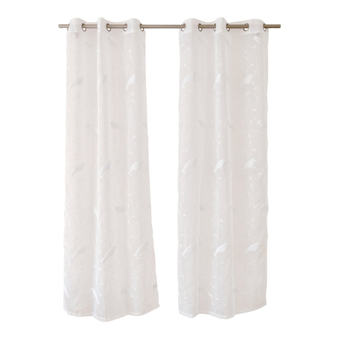 HomeStyles Embroidered Dolly Curtain, 2-Pack, 37-in x 84-in.