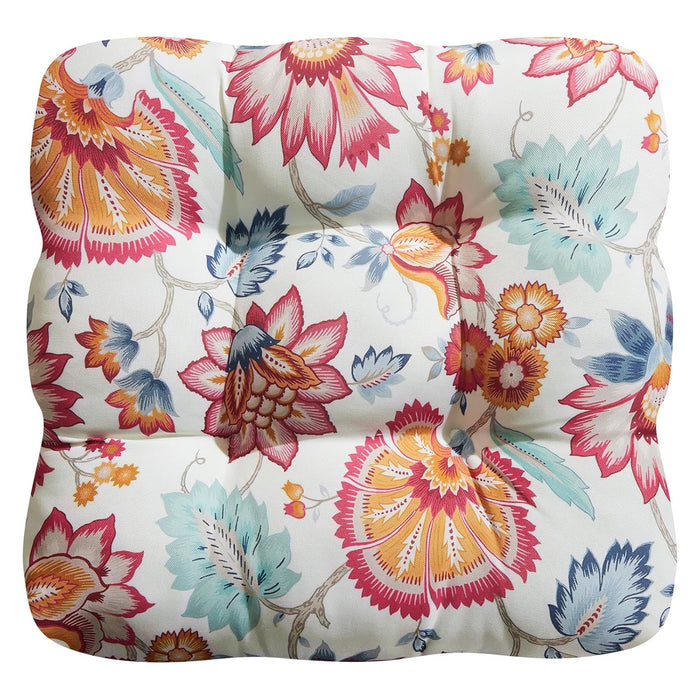Coussin de patio, motif floral, 19 po x 19 po x 5 po