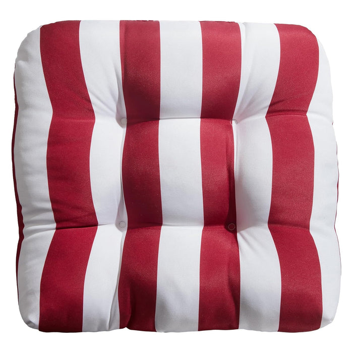 Patio Cushion, Red Stripe, 19-in x 19-in x 5-in.