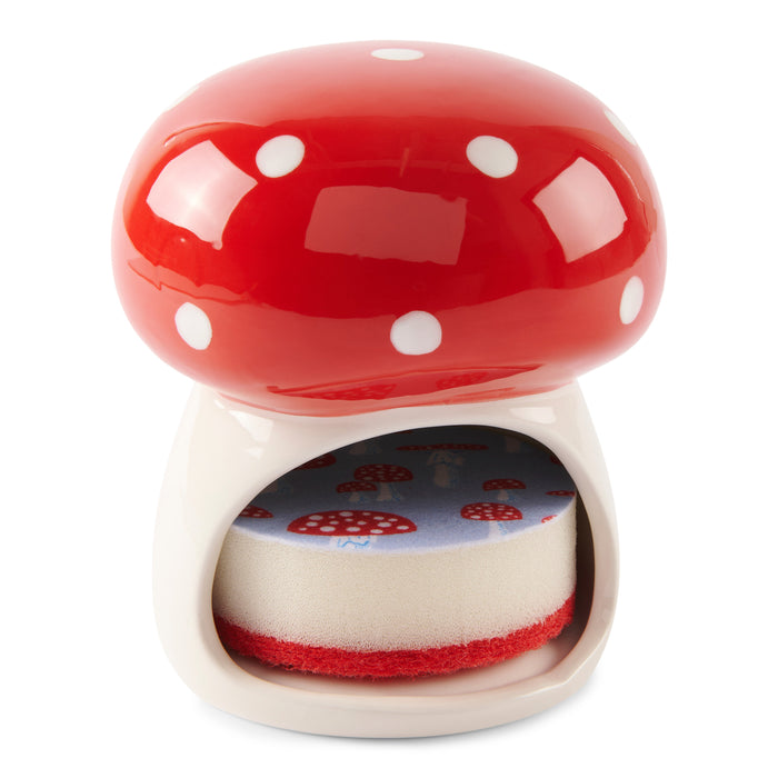 Mushroom Sponge Holder With Sponge, 4.7-in x 6-in, 2 Piece