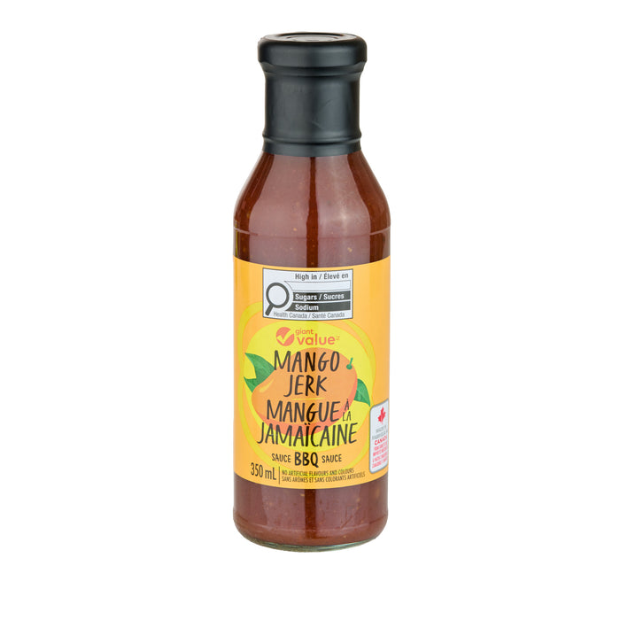 Sauce BBQ jerk à la mangue Giant Value, 350 ml
