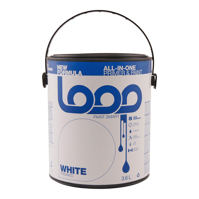 Loop Interior Latex Paint, White, 3.6-L.