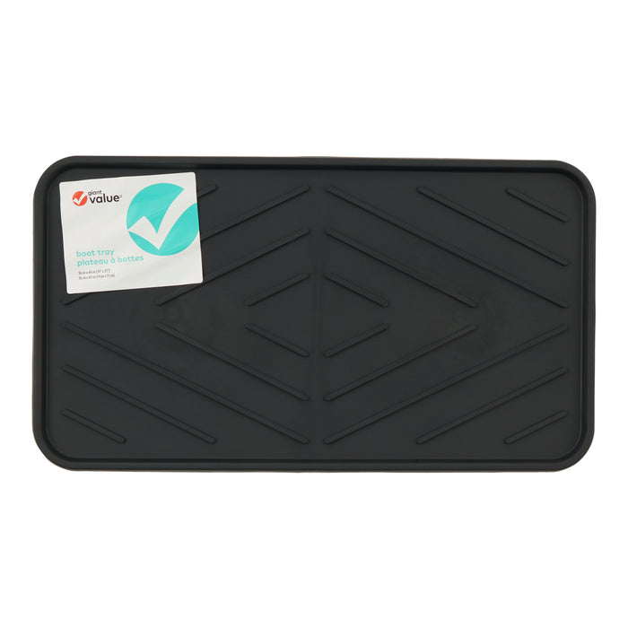 Giant Value Basic Boot Tray, Black, 25-in x 14-in.