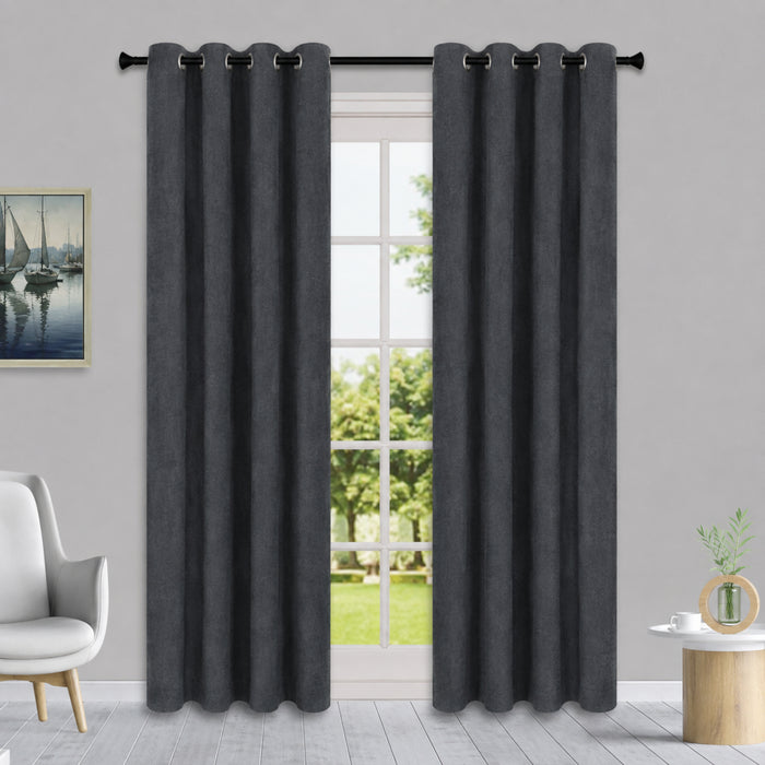 Rideau en similisuède brodé HomeStyles, 52 po x 84 po