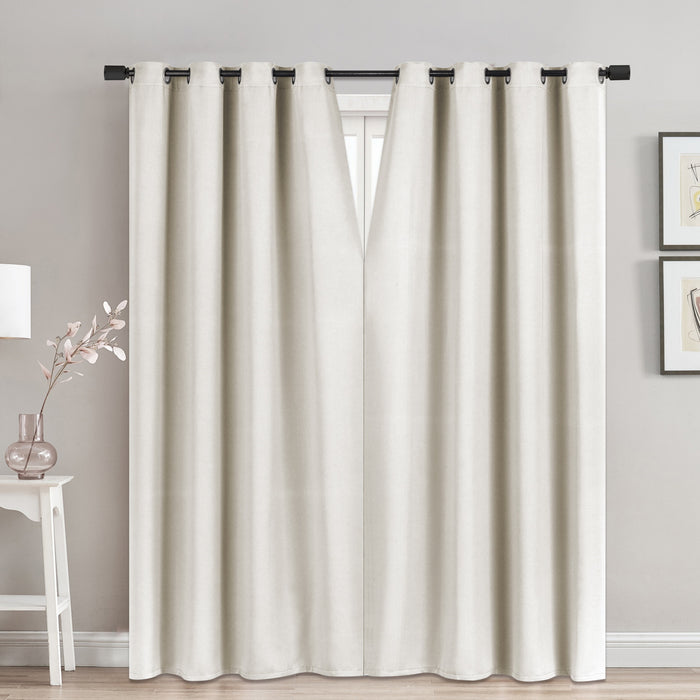 Rideau d'aspect lin opaque avec fermetures magnétiques, 52 po x 84 po