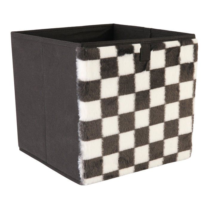 Cube de rangement en similifourrure HomeStyles, 11 po x 11 po x 11 po