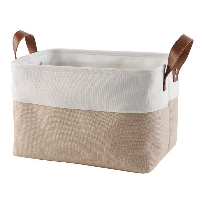 Bac de rangement d'aspect lin HomeStyles, 13,8 po x 9,8 po x 9,1 po