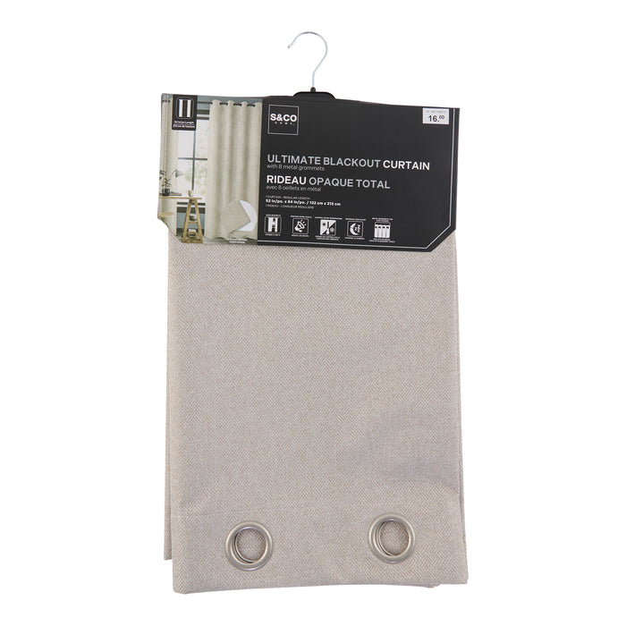 Rideau opaque d’aspect lin avec œillets, 54 po x 84 po