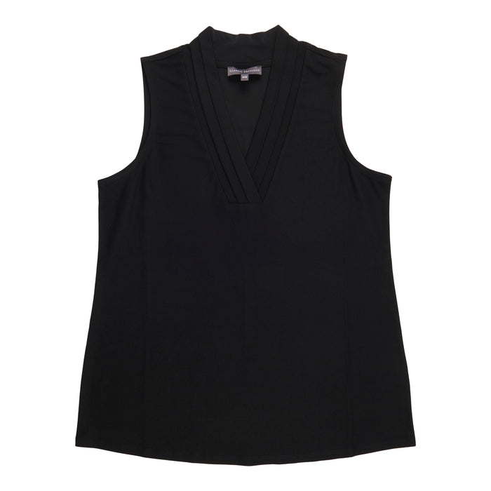 Classic Editions Women's Pleated V-Neck Tank Top