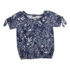 Classic Editions Women's Short Sleeve Puff Print Top