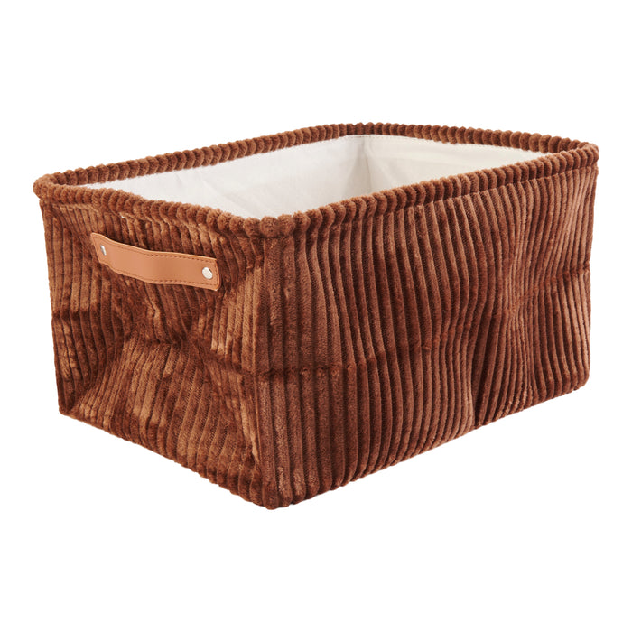 HomeStyles Corduroy Fabric Storage Bin, 15-in x 11-in x 8-in.