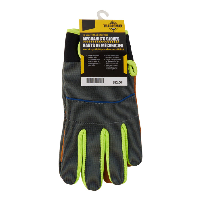 Tradesmax Pro Men's L HIVIS Mechanic Gloves