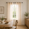 HomeStyles Faux Linen Sheer Curtains, 2-Pack, 37-in x 84-in.