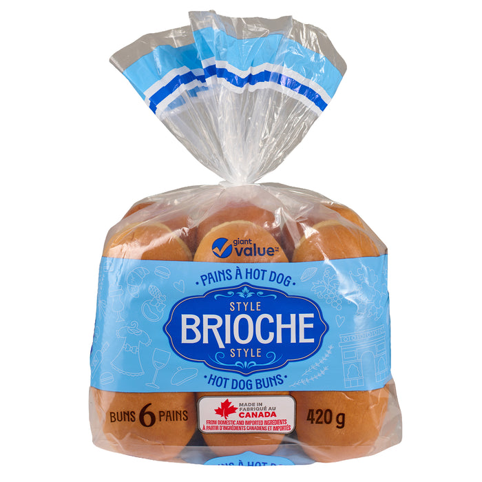 Giant Value Brioche Hot Dog Buns, 6-Pack