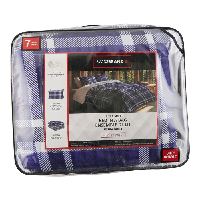 SWISSBRAND Soft Bed In A Bag, Queen, 7 Piece
