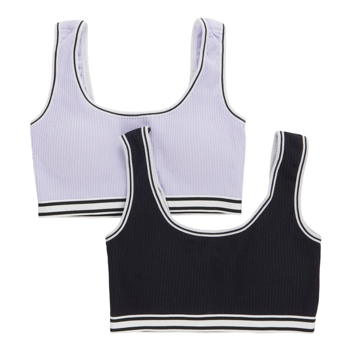Soutiens-gorge en coton côtelé pour filles, emb. de 2