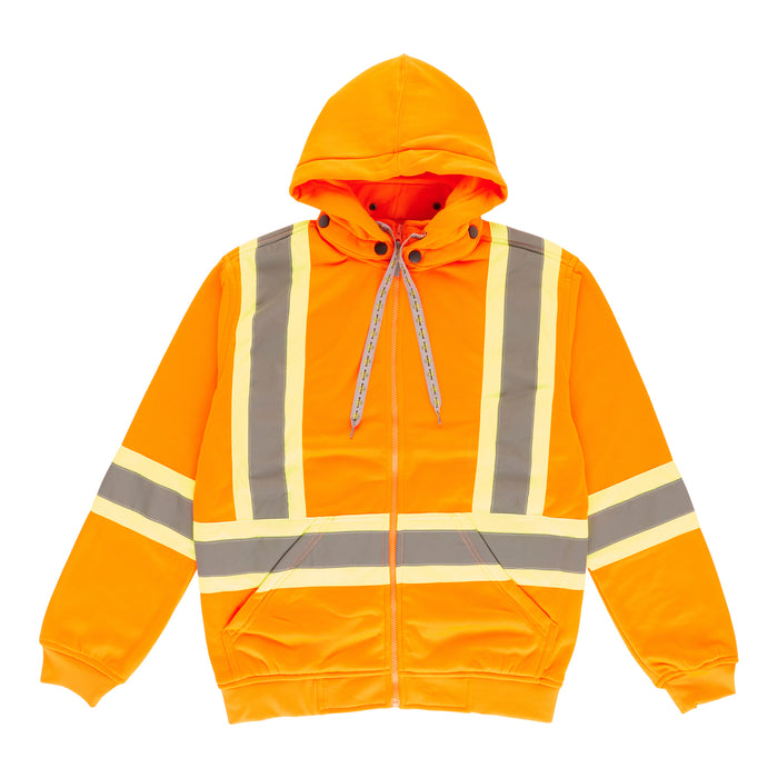 Tradesmax Pro Men's Orange HIVIS Zip-Up Hoodie