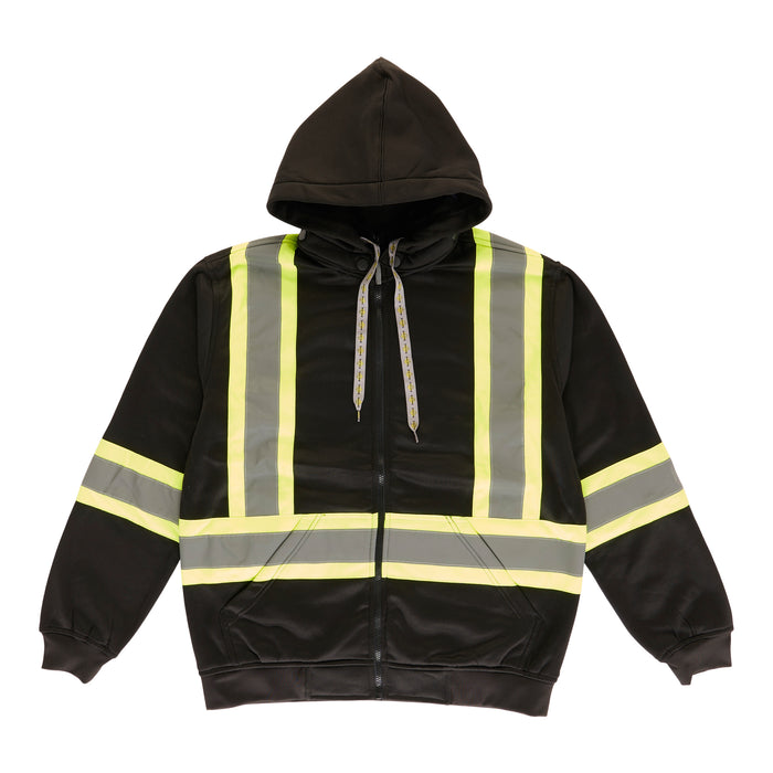 Tradesmax Pro Men's Black HIVIS Zip-Up Hoodie