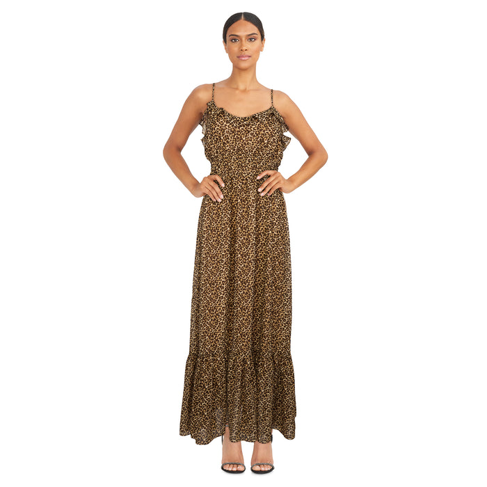 lily morgan Women's Animal Print Chiffon Maxi Dress