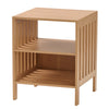 HomeStyles Natural Slat Side Table, 15.7-in x 15.7-in x 19.5-in.