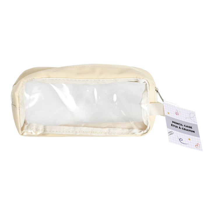 Transparent Pencil Case, 8-in x 3-in x 4-in.