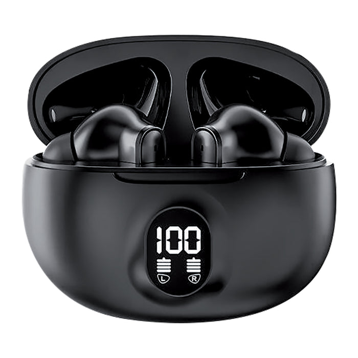 Écouteurs boutons avec boîtier de charge – noir