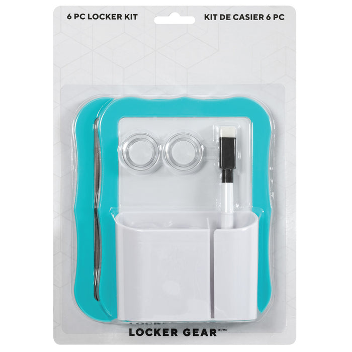 Plastic Locker Kit, Teal, 7.6-in x 11-in, 6 Piece