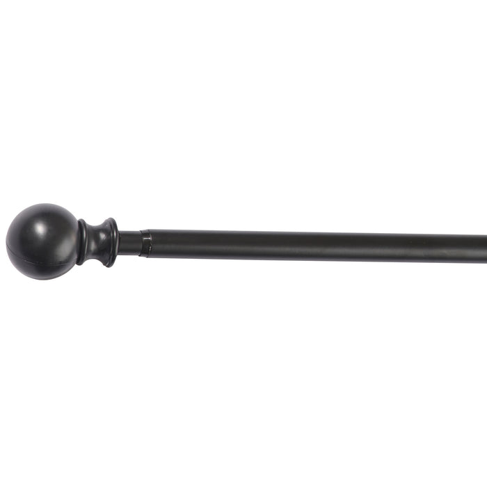 HomeStyles Adjustable Curtain Rod, Black, 48-in to 86-in