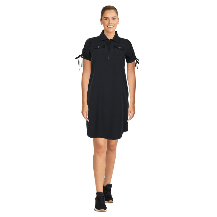 Robe en popeline à fermeture à glissière partielle ACX Active pour femmes