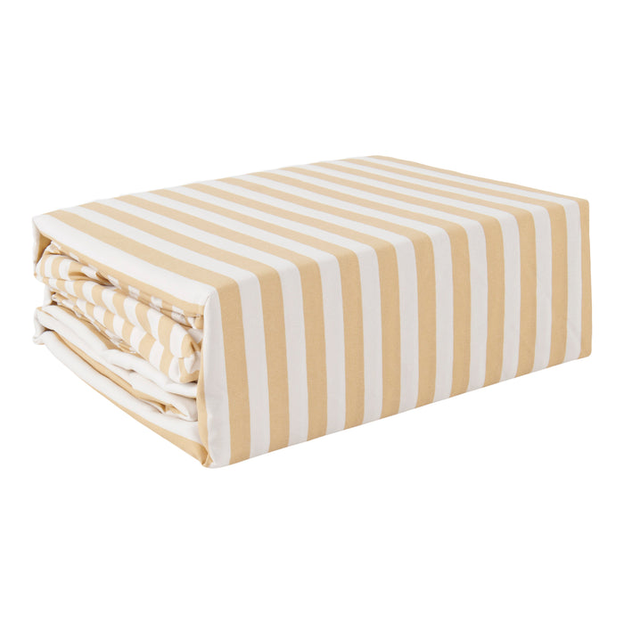 Ensemble de draps rayés en microfibre, grand lit, 4 pièces