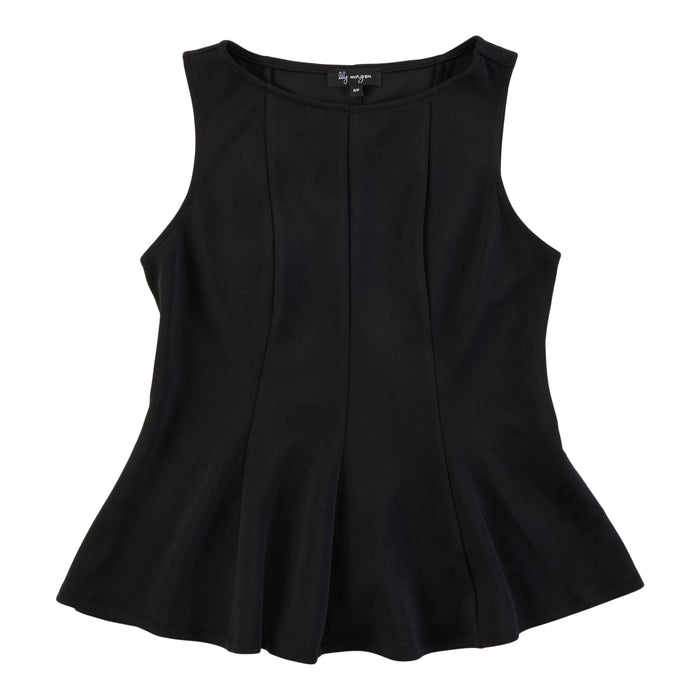 lily morgan Women's Solid Sleeveless Peplum Top