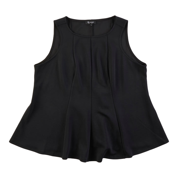 lily morgan Women's Plus Solid Sleeveless Peplum Top