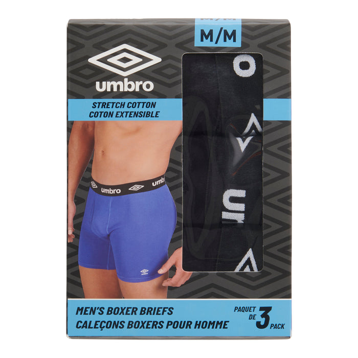 Caleçons boxeurs en coton Umbro pour hommes, emb. de 3