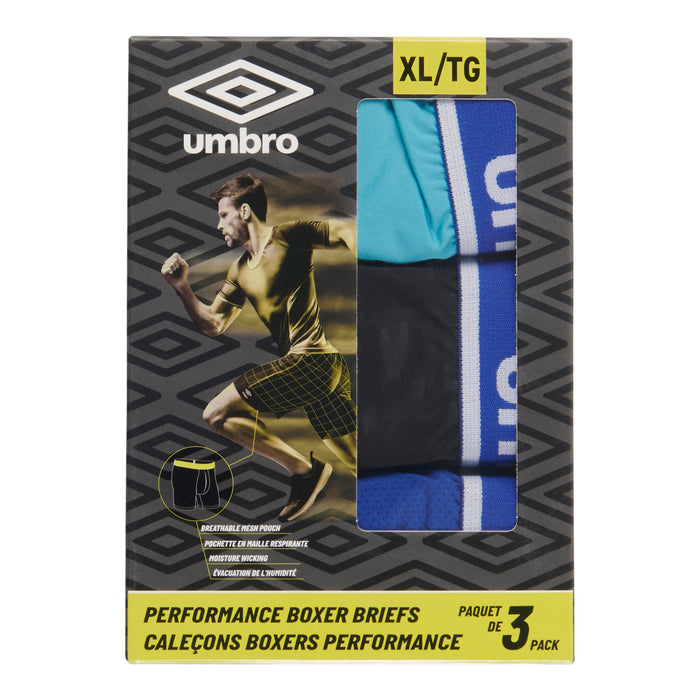 Caleçons boxeurs de performance Umbro pour hommes, emb. de 3
