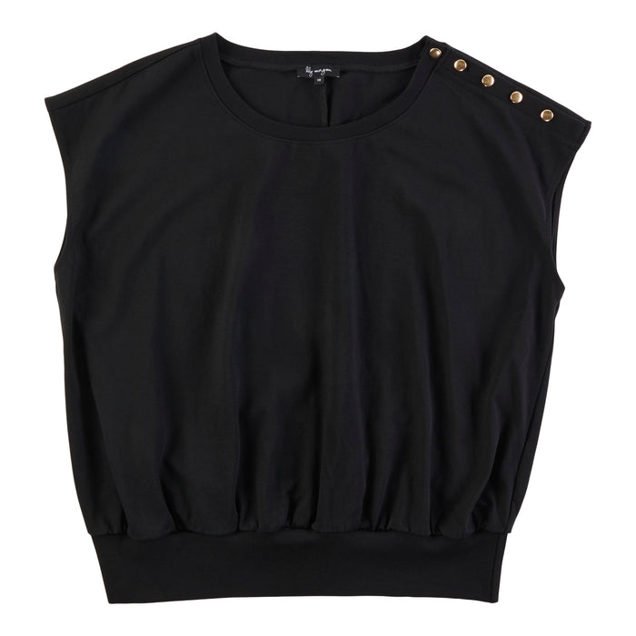 lily morgan Women's Plus Top with Button Shoulder