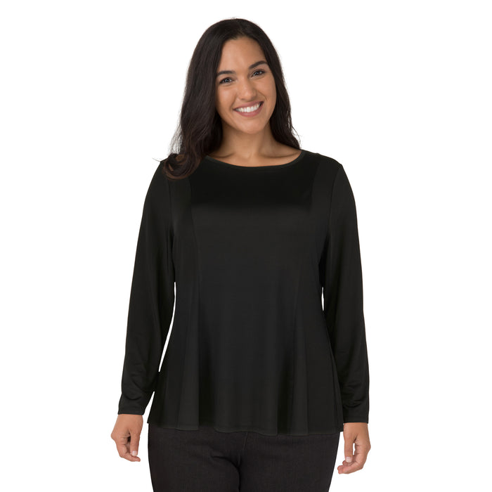 lily morgan Women's Plus Solid Peplum Top