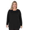 Haut avec col tombant et manches longues taille plus lily morgan pour femmes