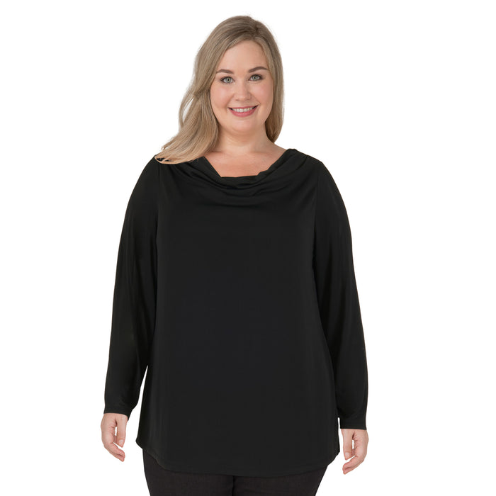 Haut avec col tombant et manches longues taille plus lily morgan pour femmes