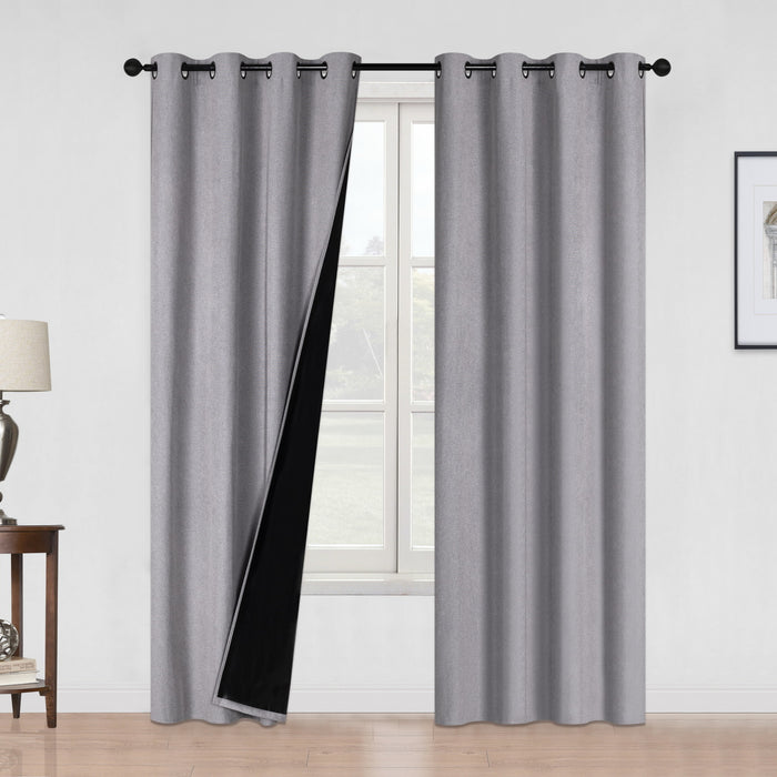 Rideau d'aspect lin opaque, assortiment, 52 po x 84 po
