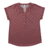 Women's Printed Top with Button Sleeve Detail