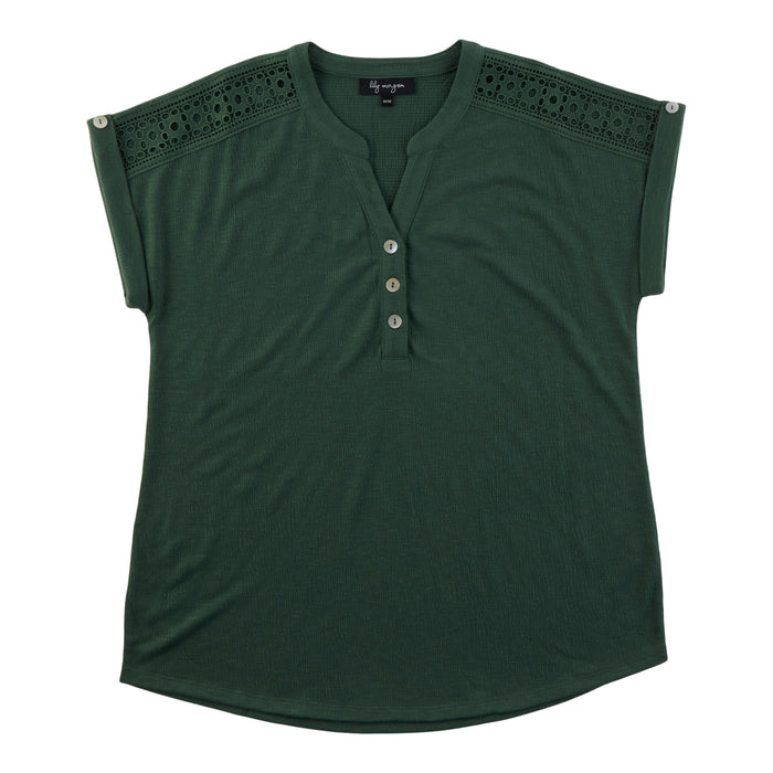 lily morgan Women's Top with Crochet Detailing