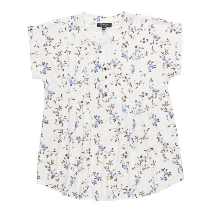 lily morgan Women's Printed Pleated Top