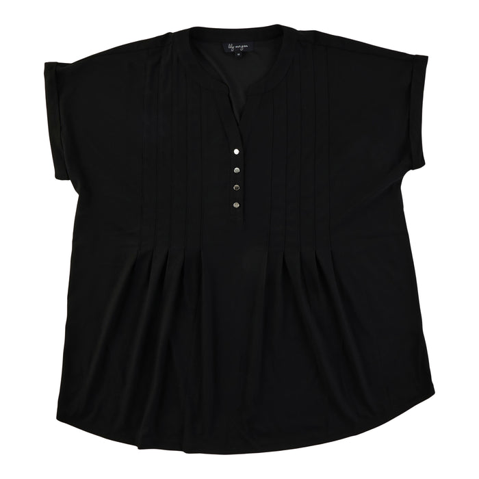 lily morgan Women's Plus Pleated Top