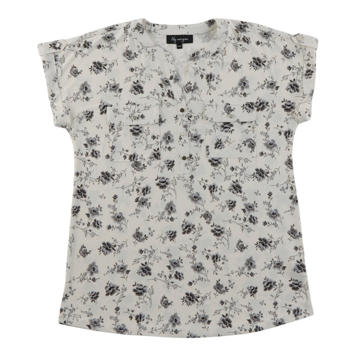 lily morgan Women's Printed Cap Sleeve Top