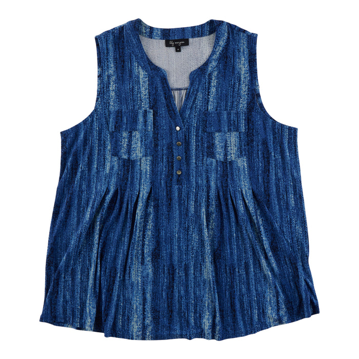 lily morgan Women's Plus Printed Sleeveless Top